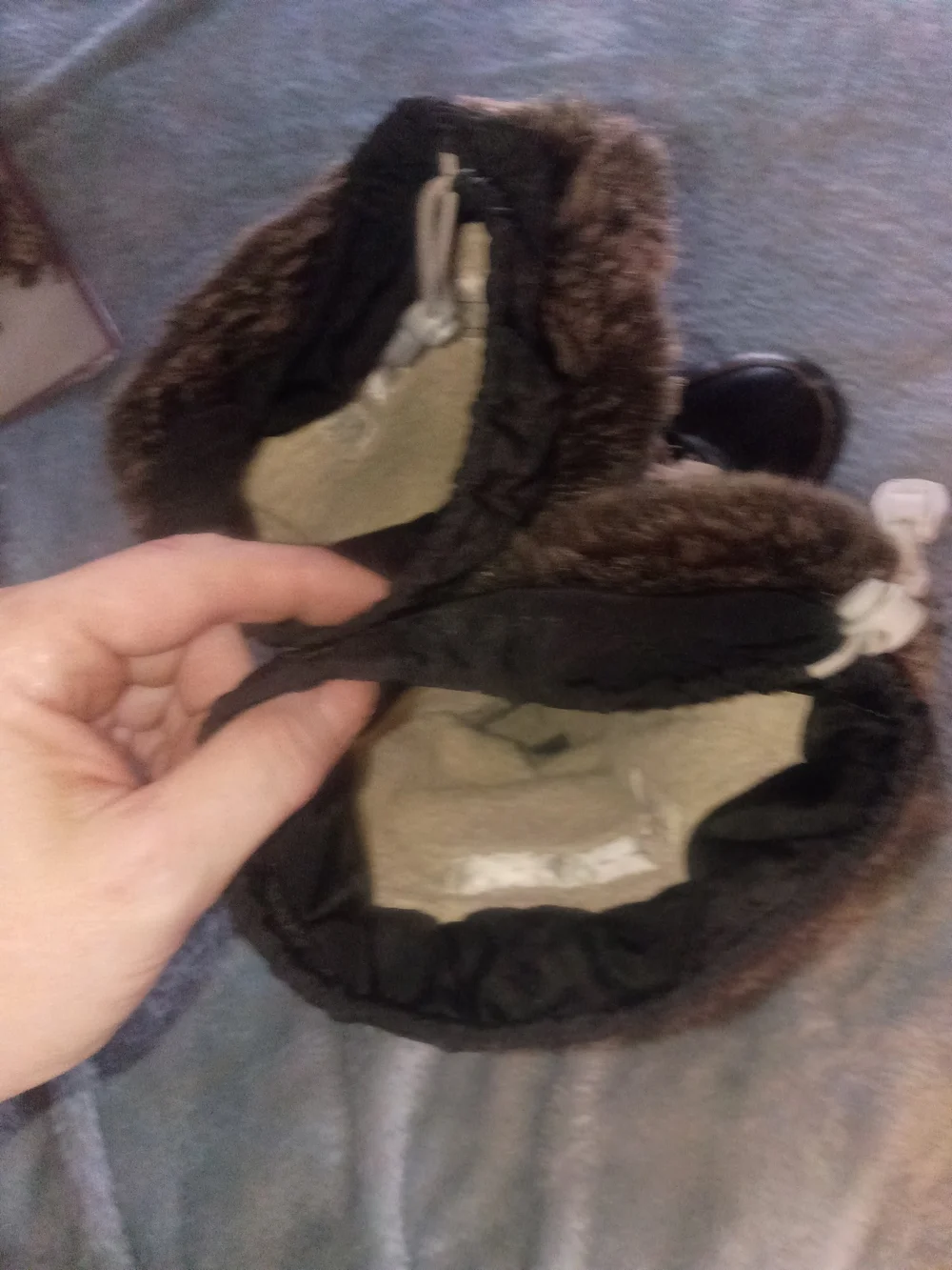 Girls  Black Faux-Fur Winter Snow Boots